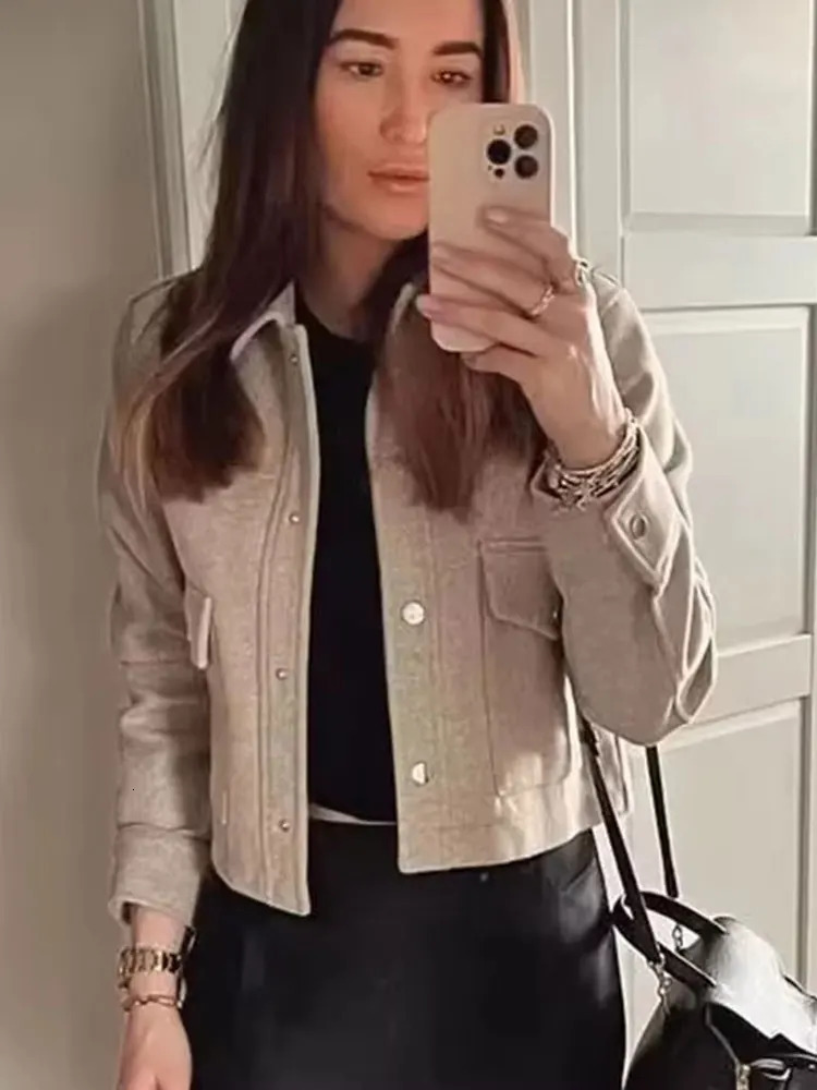 HH Jackets For Womens Autumn Fashion Solid Front Pockets Button Long Sleeve Jacket Elegant Woman Casual Outerwear Coat 250929