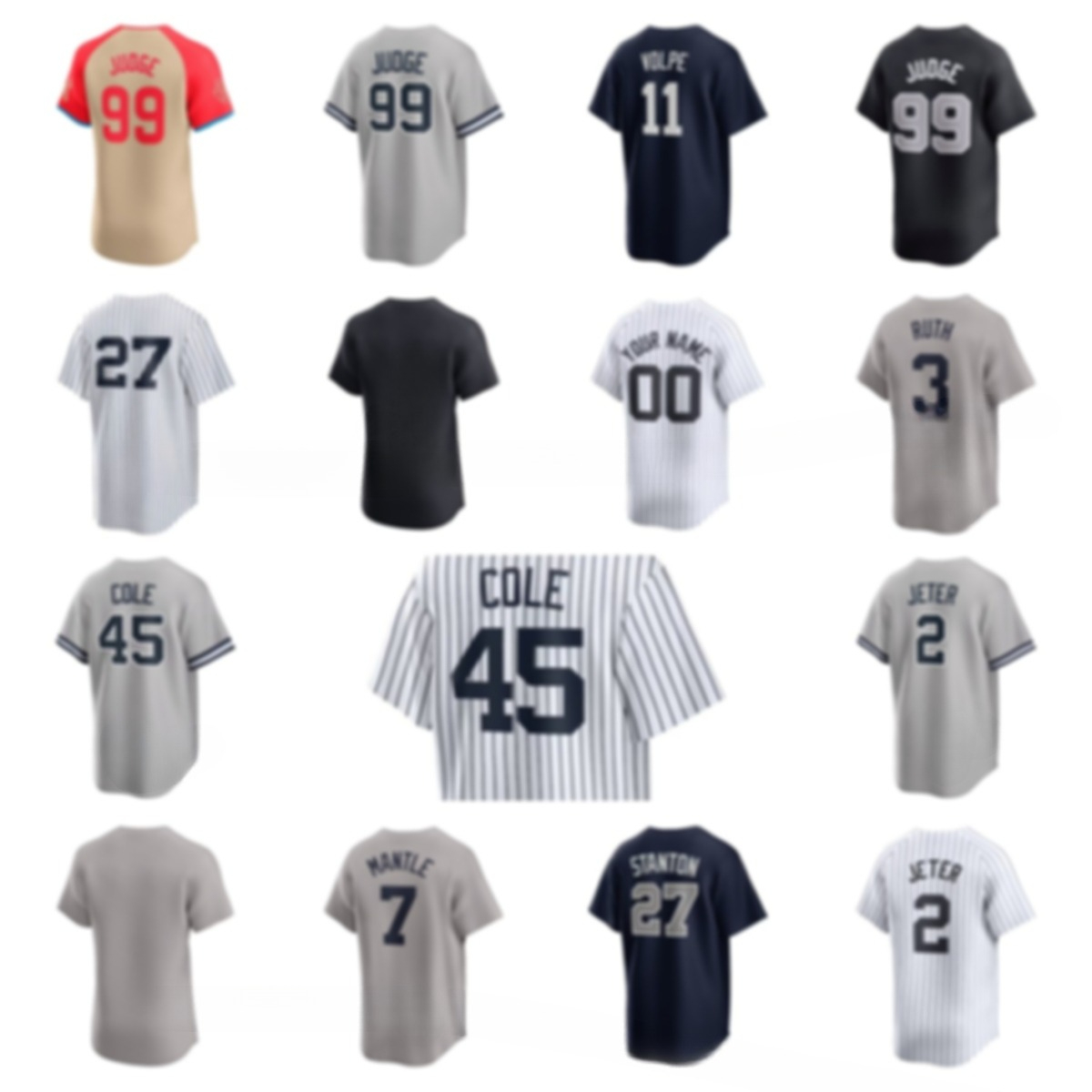 MLB New York''Yankees''Giancarlo Stanton Babe Ruth Aaron Judge Derek Jeter Anthony Volpe Gerrit Cole Men Women Youth Baseball Custom Jerseys
