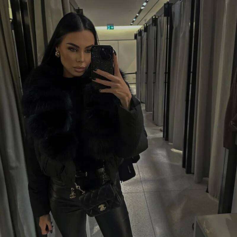 OFTBUY 90% White Duck Down Jacket Autumn Winter Clothing Female Parkas Big Natural Fox Fur Women Feather Short Puffer Coat 123