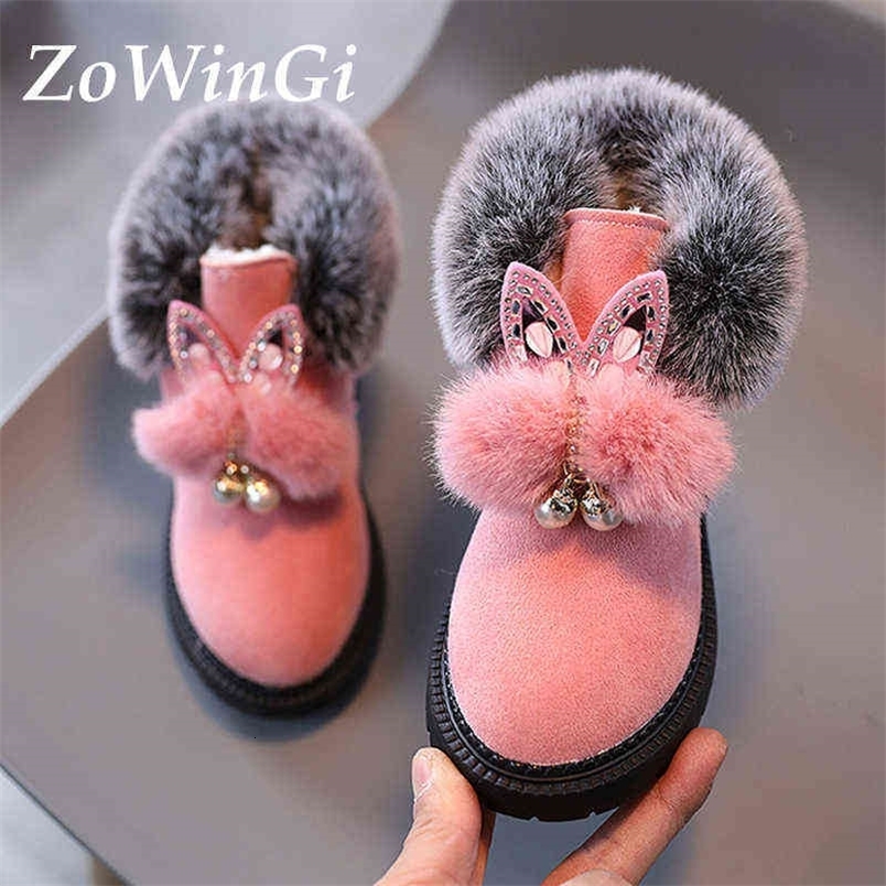 Size 21 -30 Winter Warm Snow Boots for Children Casual Shoes Girls Martin Boots Baby Toddler Shoes Kids Warm Short Boots 211108