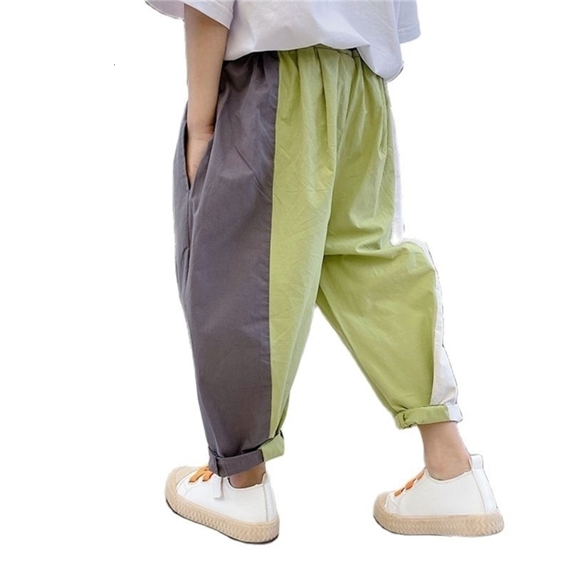 Boys' pants summer thin section cotton loose western style nine children P4586 210622