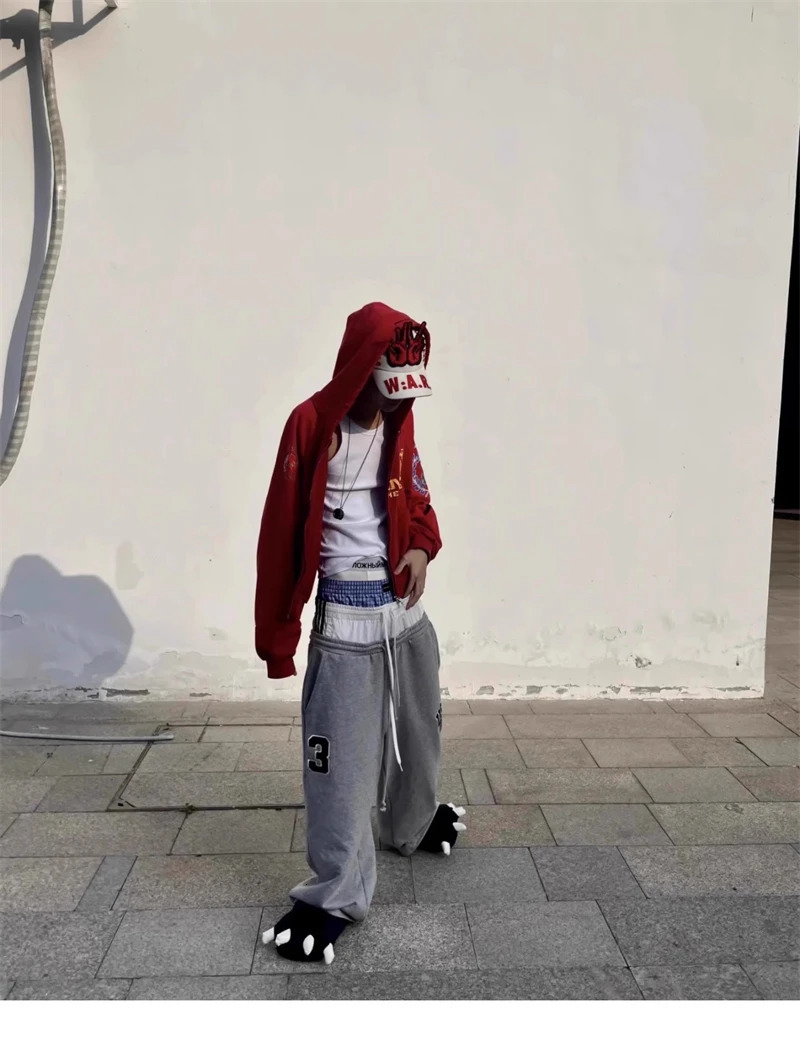 25FW Fake Three Waistband Letter Embroidery Drawstring Casual Project Sports Pants For Men Women Loose Wideleg Sweatpants 250922
