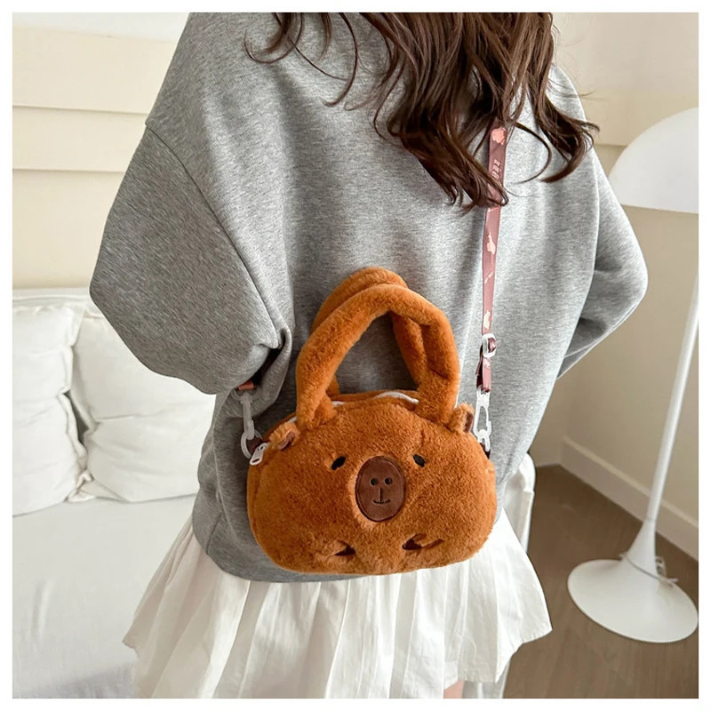 Sweet Capybara Handbags For Girls Lovely Kids Crossbody Bag Children Gift Little Girl Small Purse Soft Plush Capybara Handbags 250922