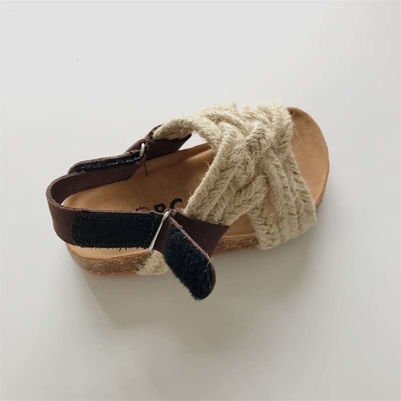Sandals Toddler Boys and Girls Summer Beach Leisures Sandals Wear Two Style Kids Hemp Sandals Anti-kick Children's Sandals Shoes Soft 230421