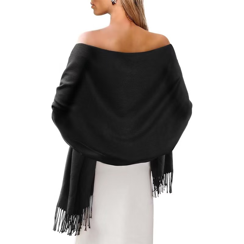 T1905 New Autumn/Winter Warm Shawl/Scarf, Perfect for Bridesmaids, Weddings, Parties, and Formal Occasions; Thick, Solid Color Design