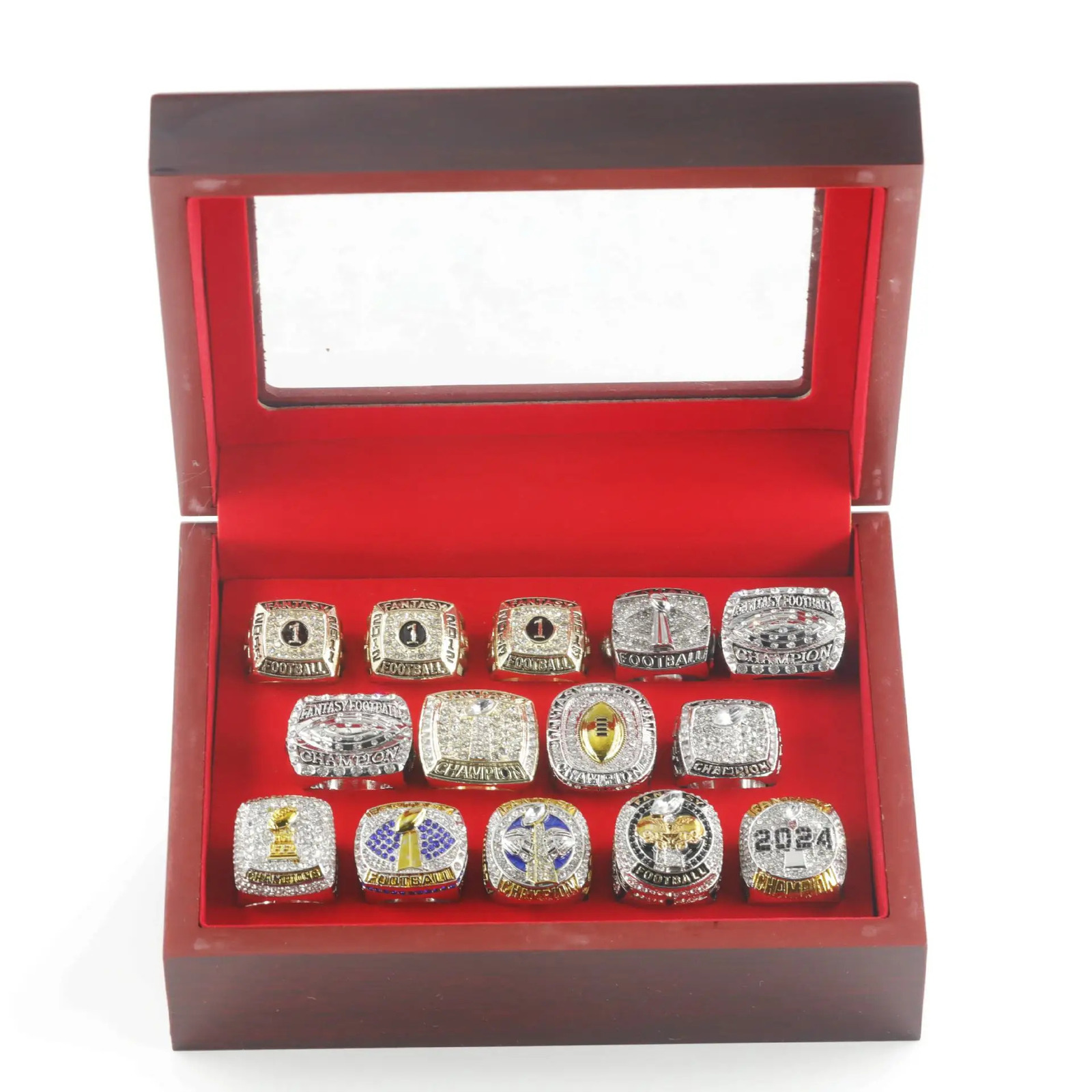 Set of 14 Fantasy Football Championship Rings 2011 Fan Ring Gift Stylish Rings for Men 250929