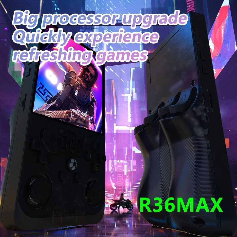 R36MAX Game Console 64GB 128GB 18000GAMES Linux System 40inch K36 vs R36S 35inch Pocket Video Player No Download Required H260509