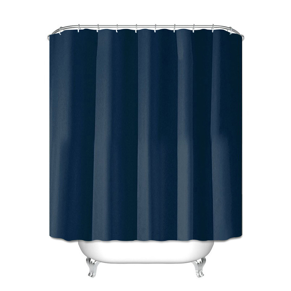 YL-37307 dry and wet solid color curved bath curtain punch-free L-shaped solid color polyester partition curtain bathroom curtain waterproof hanging c