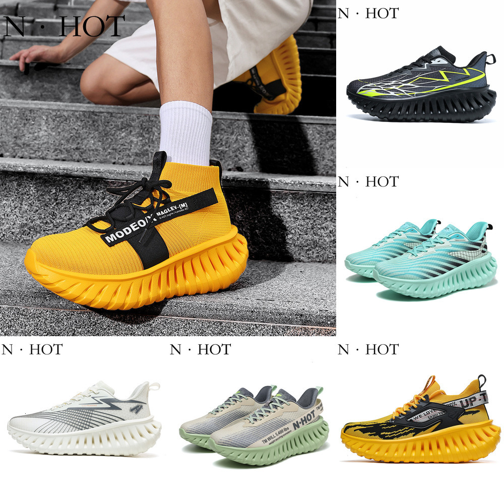 NHOT Designer Luxury Fashion Men's Knife Edge Shock-absorbing Fly Woven Running Shoes Casual High Top Coconut Shoes Trendy And Versatile Outdoor 