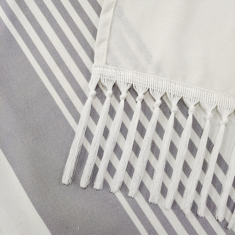 YL-37414 New Arrival Modern Simple Striped Tassel Shower Curtain Bathroom Toilet Partition Screening Curtain