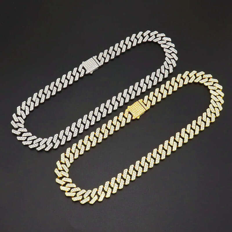 15mm Full Dia Chain Men's Miami Cuban Necklace Fashion Hip Hop Unisex Designer Jewelry y