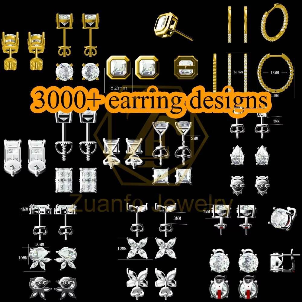 Custom 14K 18K Solid Gold Earring GIA IGI Certified 05ct 1ct 2ct DEF Round Brilliant Cut Lab Grown Diamond Stud Earrings Designer Earrings