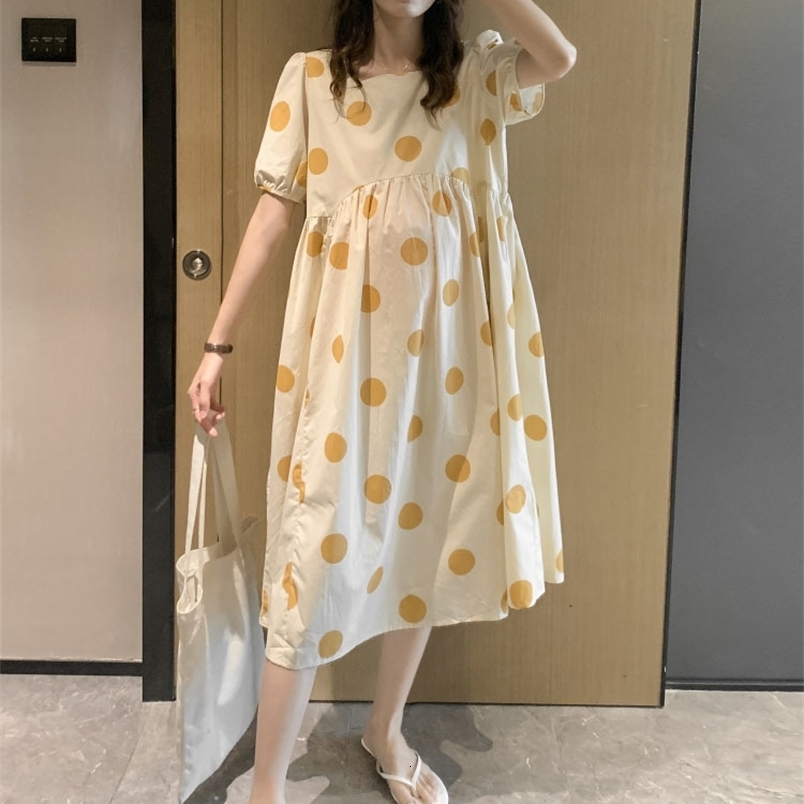 Maternity Dresses Summer Marernity Dresses Pregnants Clothing Wear Floral Short-Sleeved Pregnant Women Pregnancy Casual Clothes Femme 230428 M260226