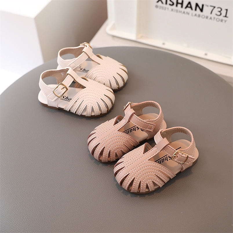 First Walkers Baby Sandals Soft Bottom Summer Baby Shoes Girls Toddler Shoes Children Korean Fashion Breathable Princess Shoes 230314