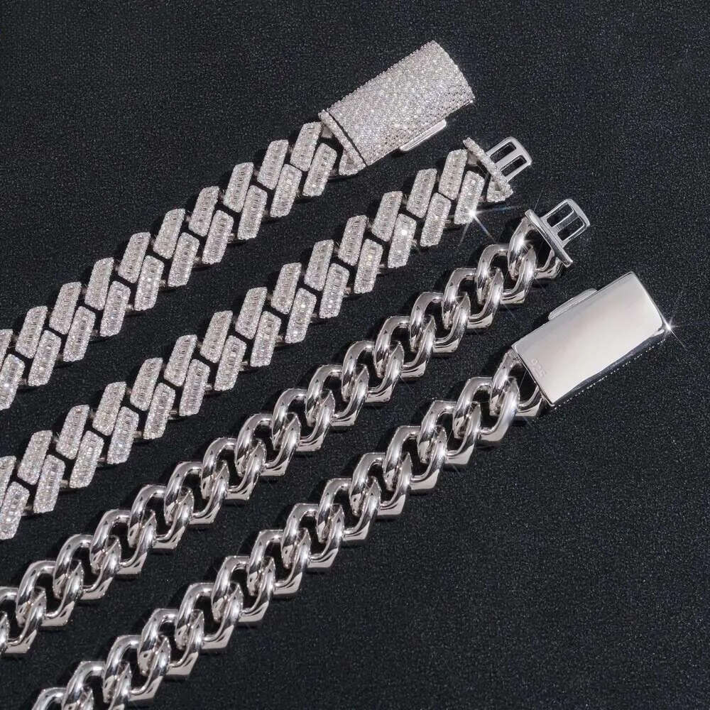 Necklace Jewelry Cuban Link Chain Custom Vvs Moissanite 20MM Rhombus Iced Out Sterling Sier Pass Dia Test Hip Hop Chains for Men Jewelery