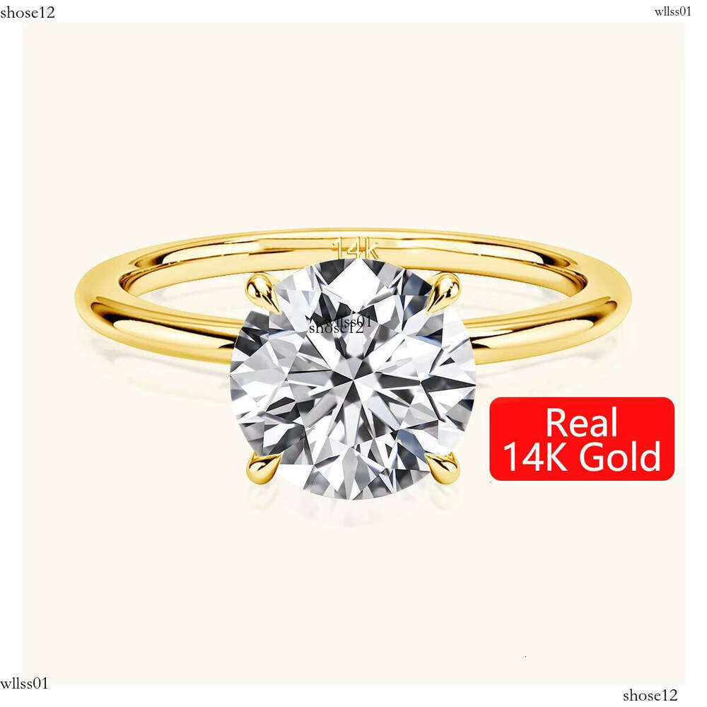Premium 14k Hollow Engagement Wedding Jewelry Women's Silicon Stone Ring