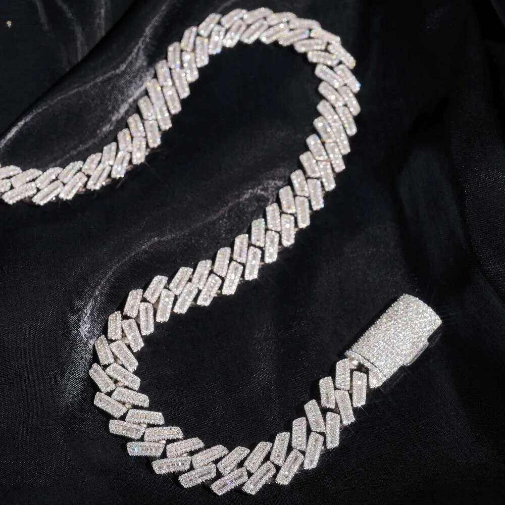 Necklace Jewelry Cuban Link Chain Custom Vvs Moissanite 20MM Rhombus Iced Out Sterling Sier Pass Dia Test Hip Hop Chains for Men Jewelery
