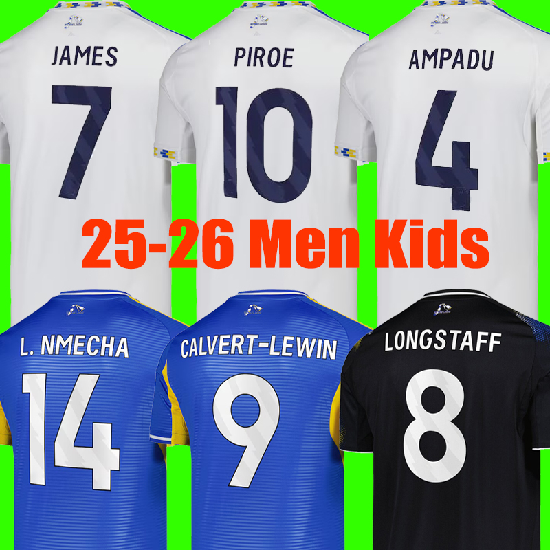 leeds football shirts 25 26 soccer jersey LONGSTAFF JAMES CALVERT-LEWIN PIROE L. NMECHA CHADWICK OKAFOR fans player version men kids kit 2025 2026 jerseys