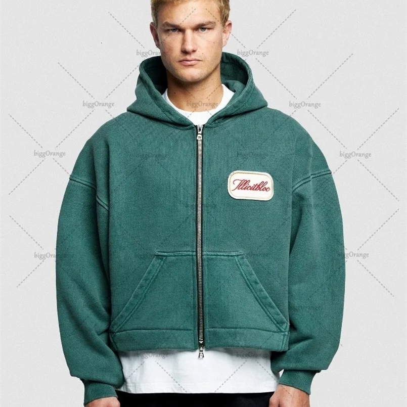 American Retro Street Trend Double Zipper Sweatshirt Y2k Harajuku Hip Hop Personality ed Oversized Hoodie 250322