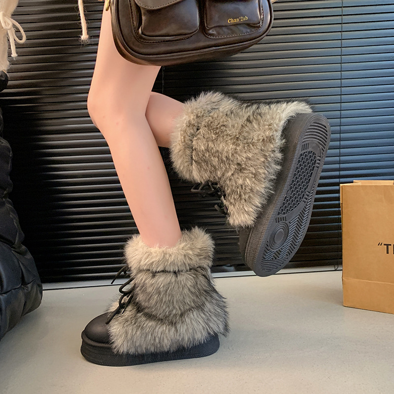 Designer shoes hot free shipping Fashionable and trendy snow boots with thickened fleece and increased height women's new winter warm cotton boot