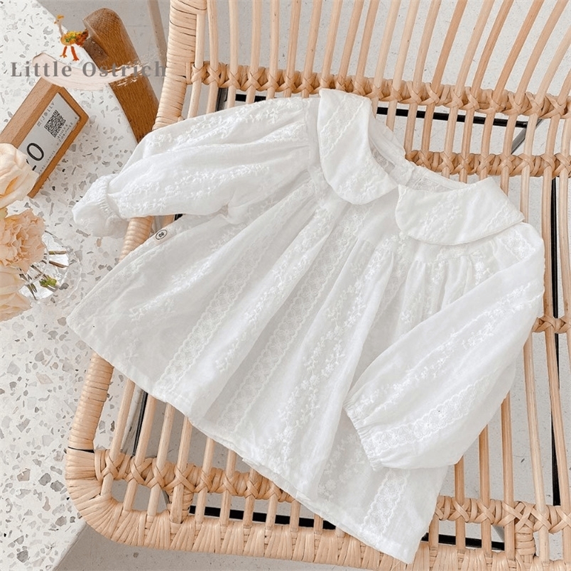 Kids Shirts born Baby Girl Princess Lace Doll Collar Infant Toddler Child Cotton Long Sleeve Girl Top Spring Autumn Summer Baby Clothes 230317