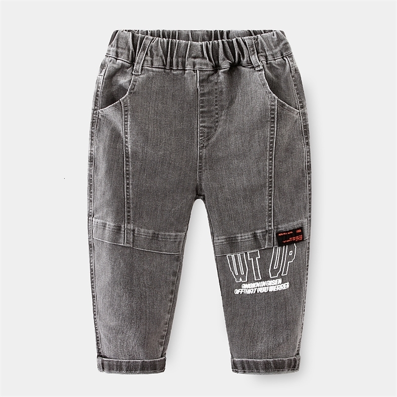 Jeans Spring Autumn 3 4 6 8 10 12 Years Children's Clothing Kids Denim Long Pants Fashion Letter Jeans Trousers For Baby Boys 230306