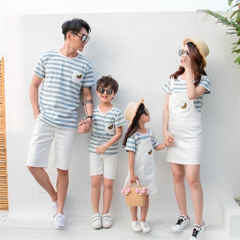 Family Matching Outfits Parent Child Matching Suits for The Whole Family Clothing Father Son Set Clothes Mother Daughter Summer Dress Two Piece Outfit