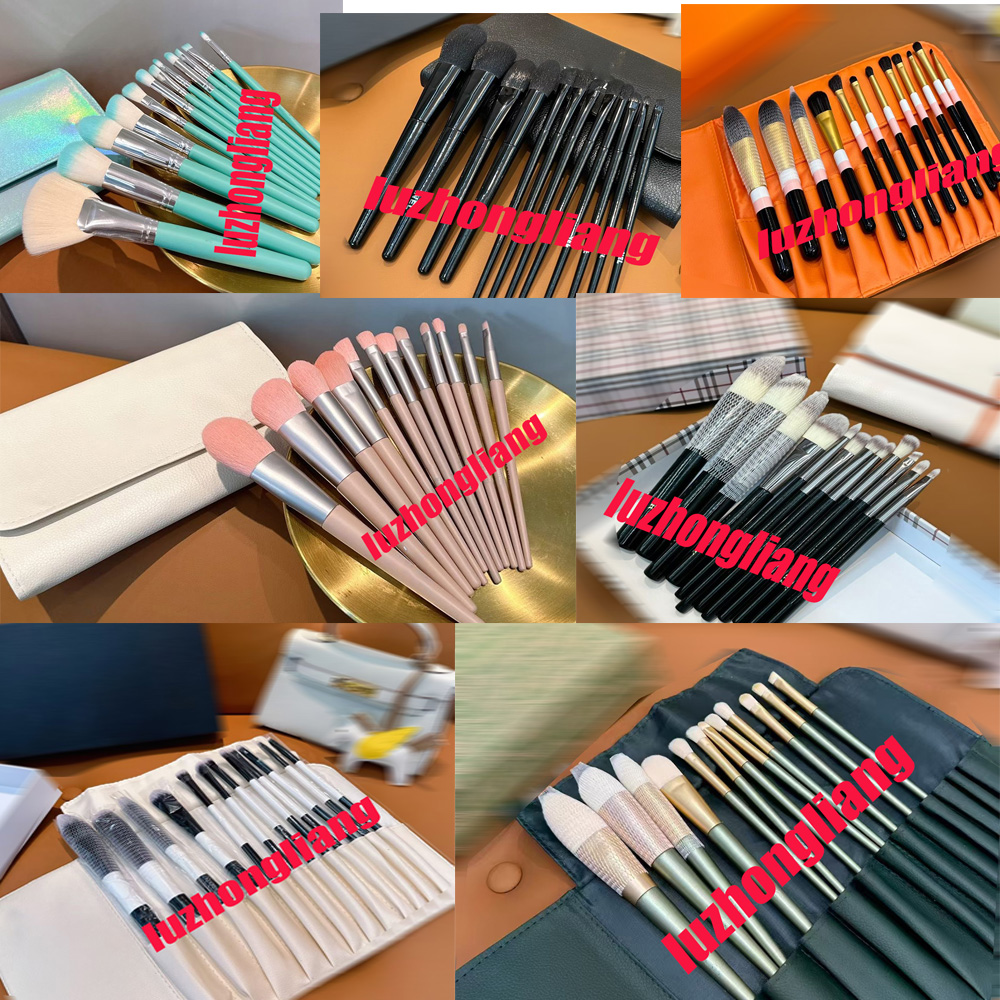 Makeup Brushes with Pouch 12pcs/set Cosmetic Tool Brushes Blush Eye shadow Palette Eye And Face Brush Makeup Tools 6666