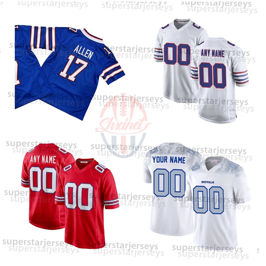 Custom Football Jersey Allen17 Milano Diggs Miller Coleman Bosa Shakir Hamlin Kincaid Dawkins Cook Johnson Any Name and Number Mens Womens Youth