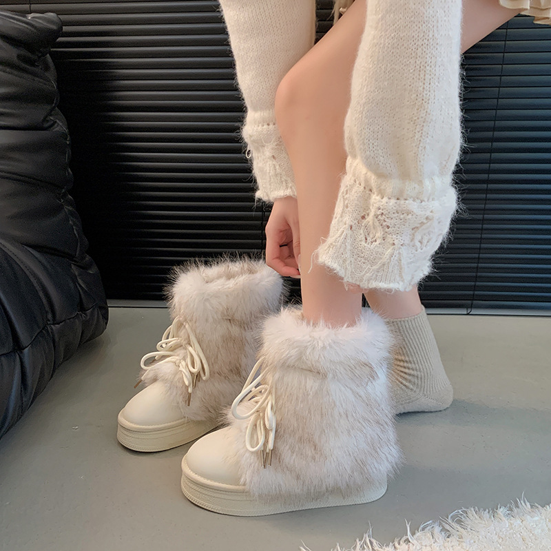Designer shoes hot free shipping Fashionable and trendy snow boots with thickened fleece and increased height women's new winter warm cotton boot