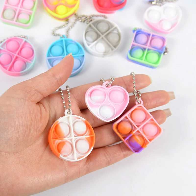 1020pcs Mini Pop Keychain Toddler Sensory Fidget Toys Bulk Classroom Prizes Kids Birthday Party Favors Wedding Gift for Guests W250915
