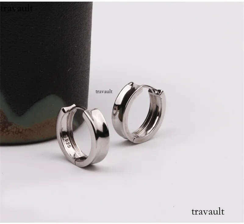 Original Sterling Sier Stud Concave Earrings Womens Simple Neutral Trend Cold Style Fashion All-Match Jewelry Accessories