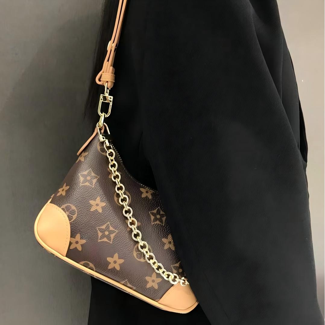 free shipping designer bag New versatile large capacity casual fashionable retro printed shoulder bag for women black brown white