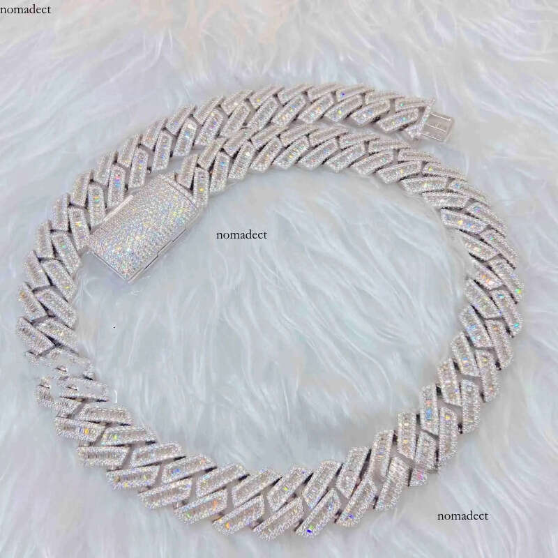 necklace moissanite dia men designer Customization Cuban Full Iced Out Hiphop Chain Pass The Dia Test ice out cuban k chain 2a