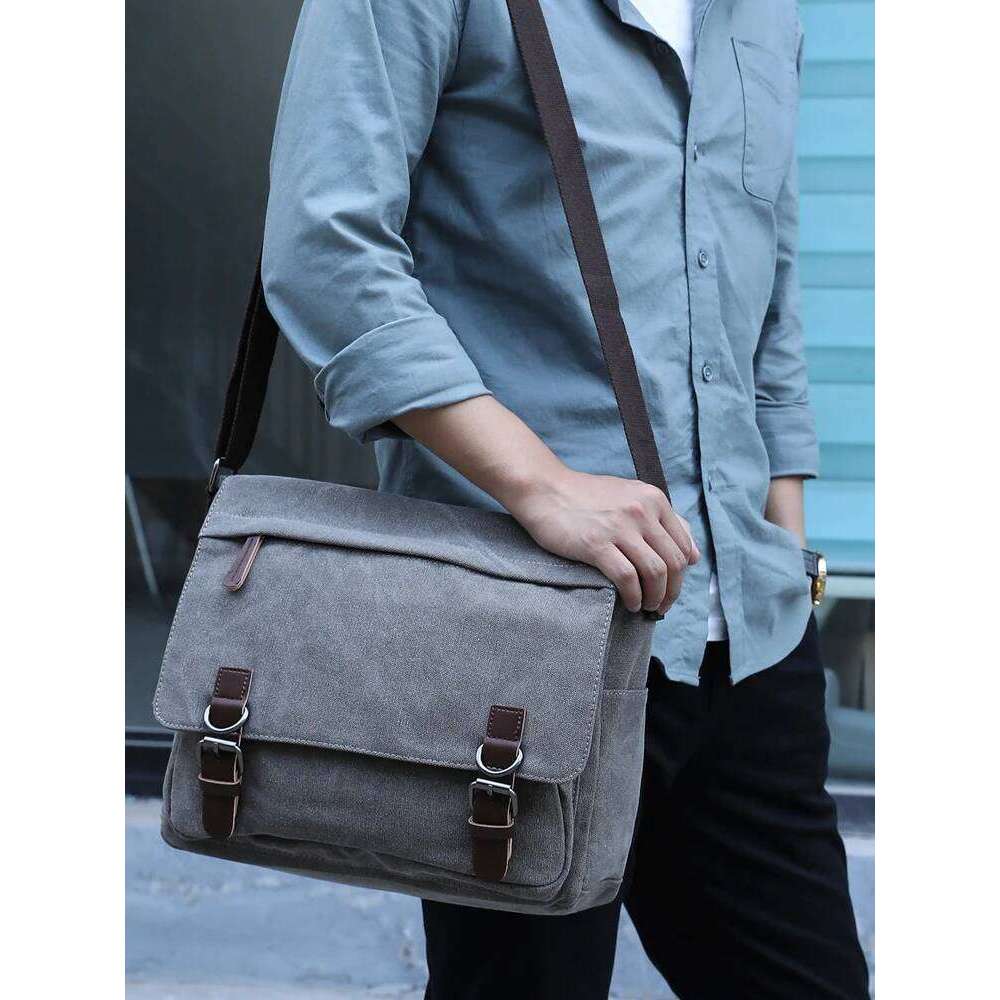 Designer Luxury Vintage Canvas Laptop Shoulder Messenger Bag Men Casual Crossbody Bags School Bookbag