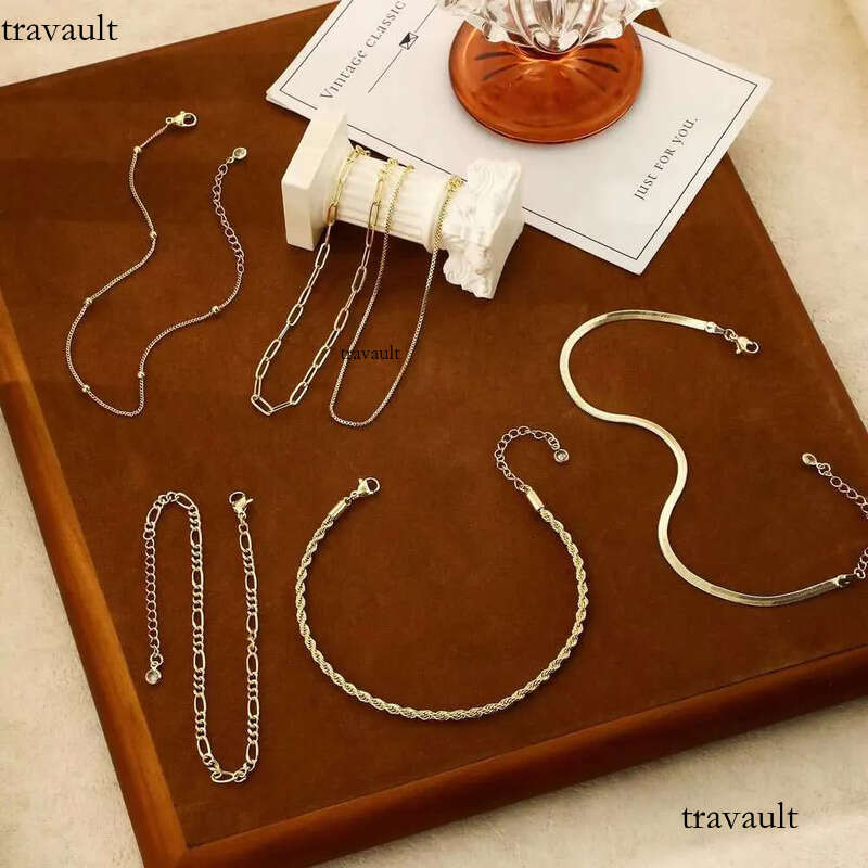 DHcollections A0144 Fashion Gold Plated Alloy Snake Foot 5-piece Set Women's Ankle Chain Jewelry