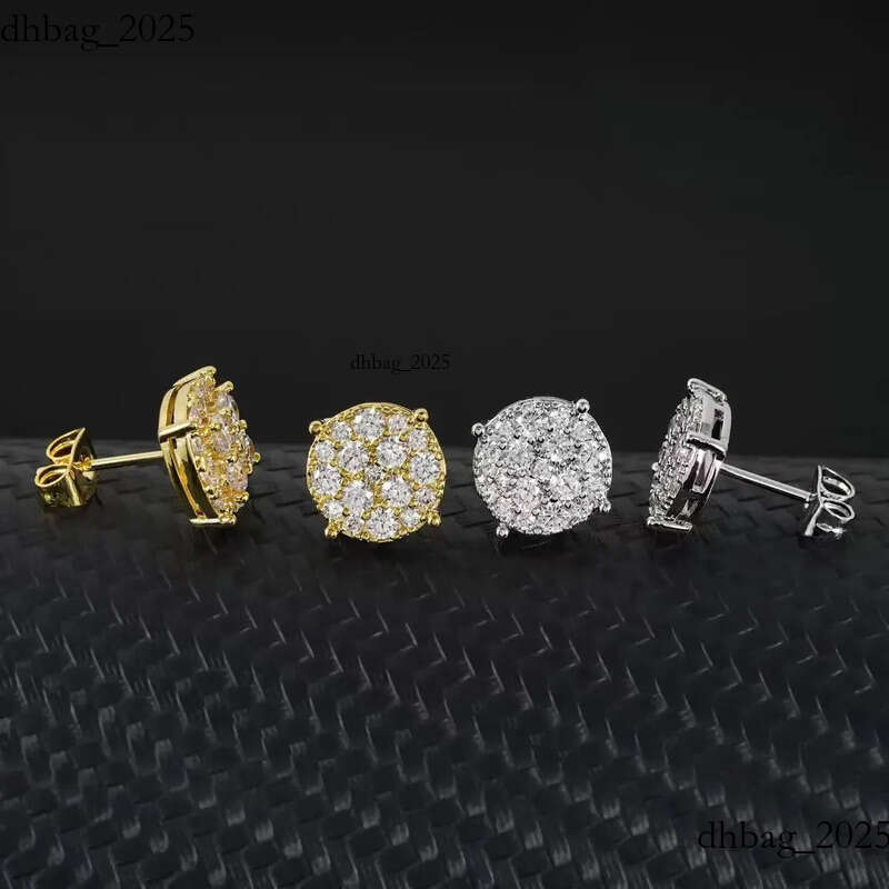 Hot Wholesale Unique Small Fancy Shiny 10K Real Gold Dia Moissanite Stud Earrings For Men