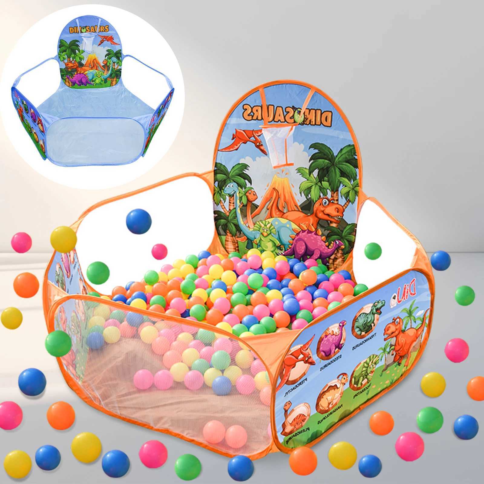 Cartoon Dinosaur Pattern Blue Orange Ocean Ball Pool Indoor and Outdoor Foldable Portable CHILDRENS Tent Excluding Ball C250929