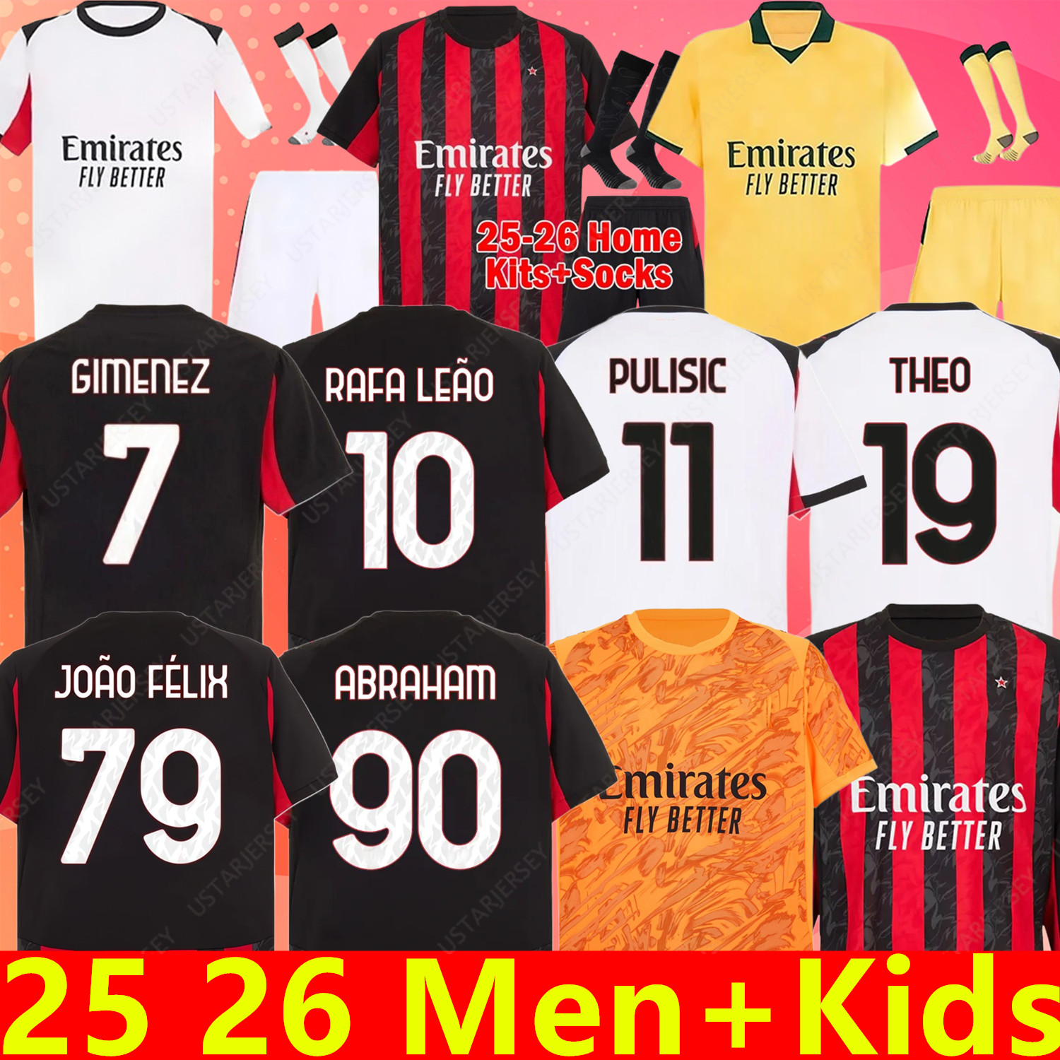 25 26 125th GIMENEZ soccer jerseys PULISIC JOAO FELIX RAFA LEAO football shirt fourth 4th men and kids uniforms 2025 2026 LOFTUS-CHEEK THEO REIJNDERS JOVIC