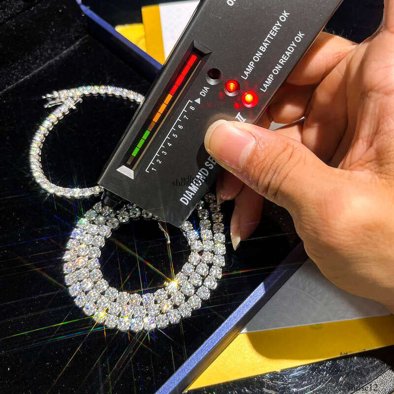 bracelet tennis Hip Hop necklace fashion Jewelry Pass Dia Tester 4mm -5mm vvs moissanite iced out cuban chain for men women