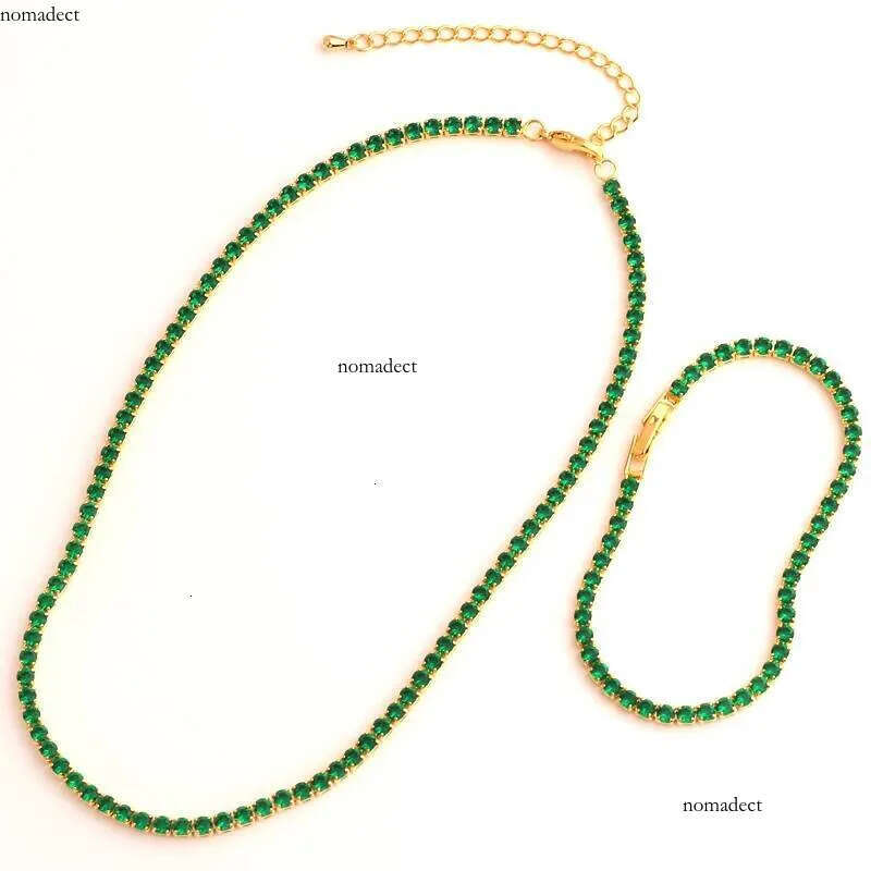 Elegant Emerald Green Cubic Zirconia Chain Necklace Dainty Super Tennis Choker Necklaces Jewelry for Women Donna Collane Hot 46