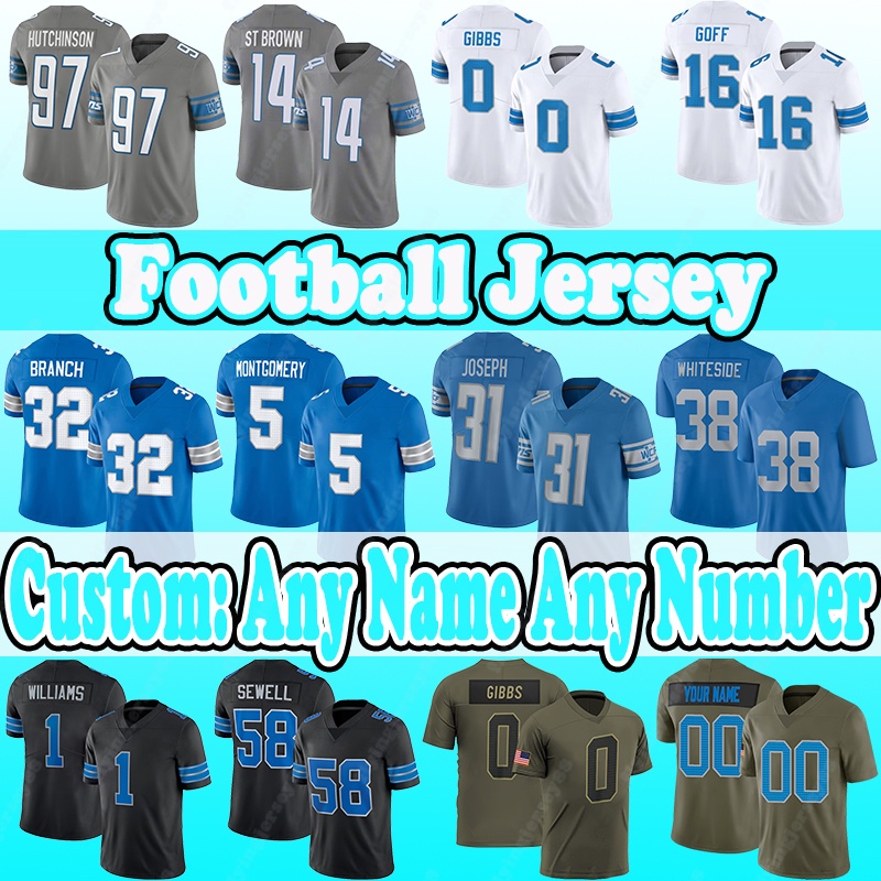 2025 New Football Jerseys 14 Amon-Ra St. Brown 0 Jahmyr Gibbs 58 Penei Sewell 87 Sam LaPorta 39 Jake Bates 55 Derrick Barnes 34 Alex Anzalone 46 Jack 44 Malcolm Rodriguez