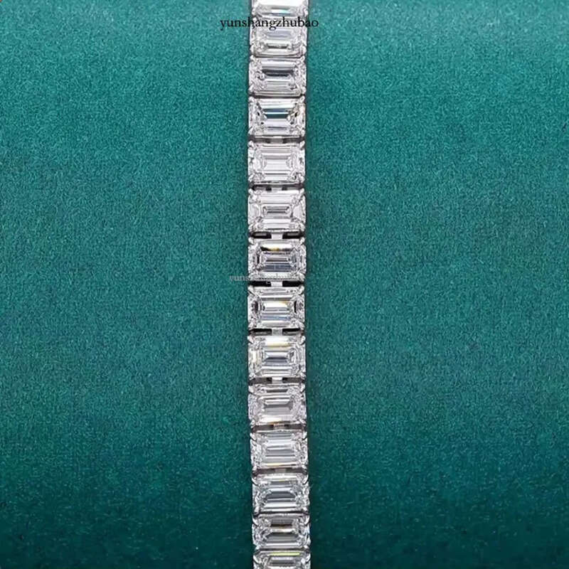 VOAINO 14K 9K gold jewelry Emerald Cutting women mens cuff tennis bracelets with lab grown dias