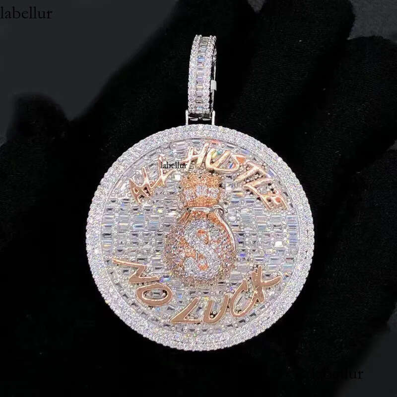 necklace moissanite chain Self Made Letter Iced Out Pendant for MenCubic Zirconia Cz Charm Gold Plated Hip Hop Fashion Jewelry 49