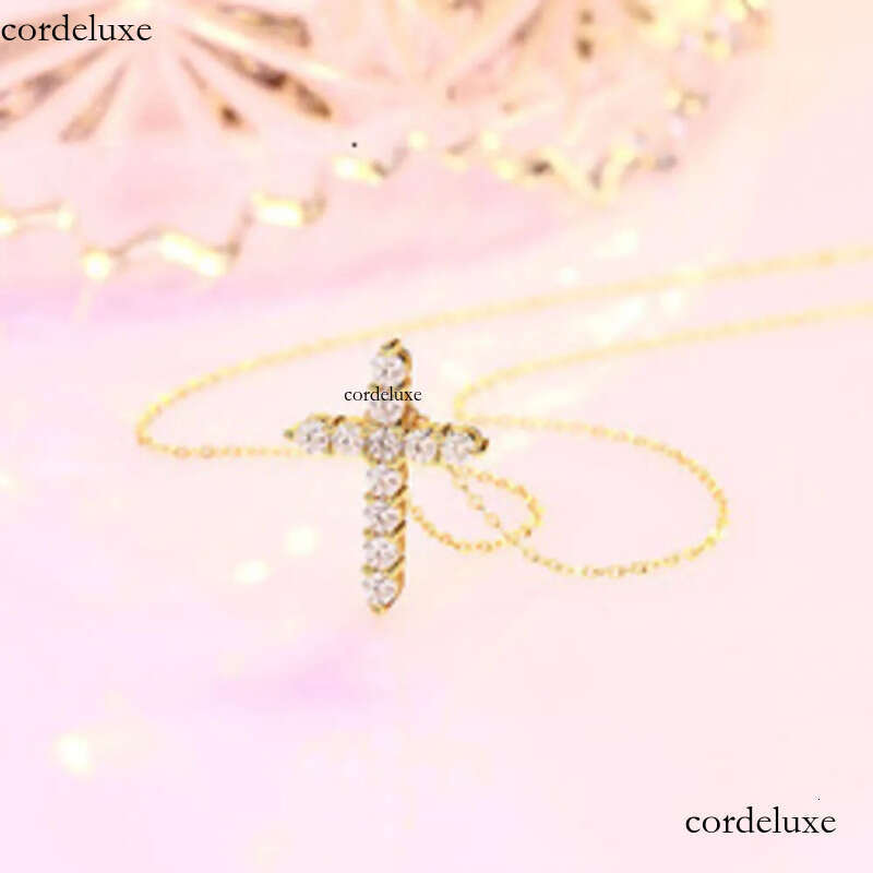2023 New Pass Dias Tester VVS Initial Mossanite Pendant Dia Cross Fine Jewelry Necklaces Moissanite Sterling Sier c7