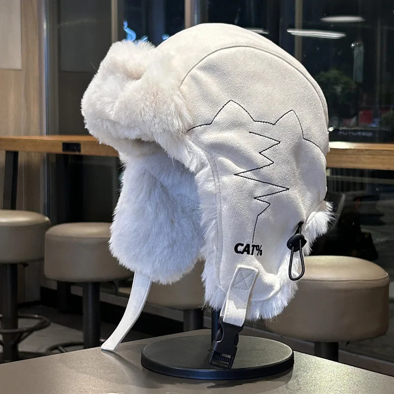 Winter Plush Ushanka Hat Unisex Thermal Ear Flaps Windproof Ski Flying Riding Outdoor Snow Mask 250930