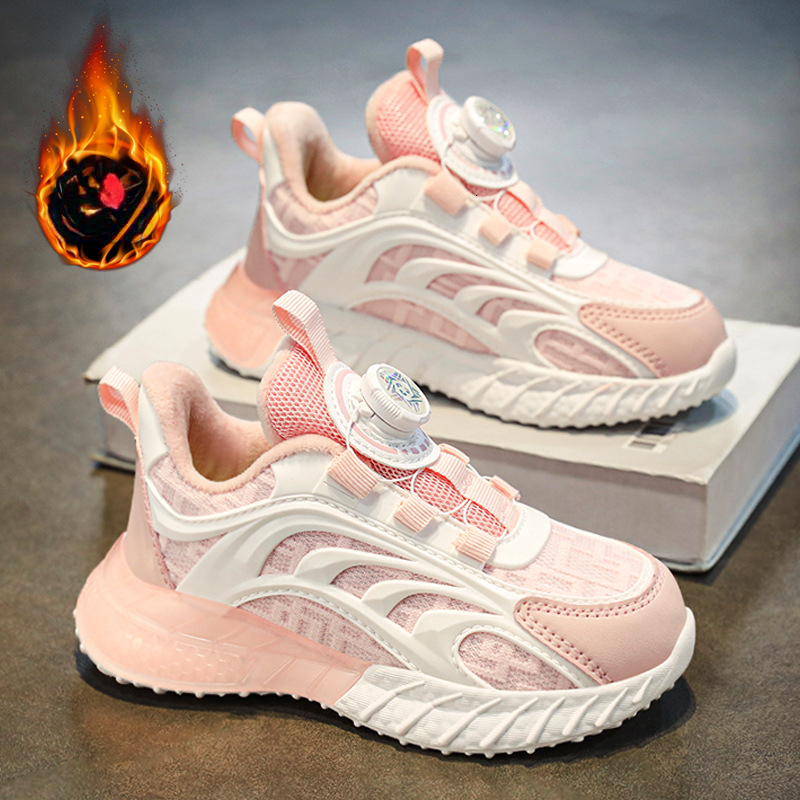 Children's Rotating Buckle Sports Shoes Girls' Wool Lining Designer Shoes Fashionable Autumn New Designer Luxury Shoes Men's And Women&