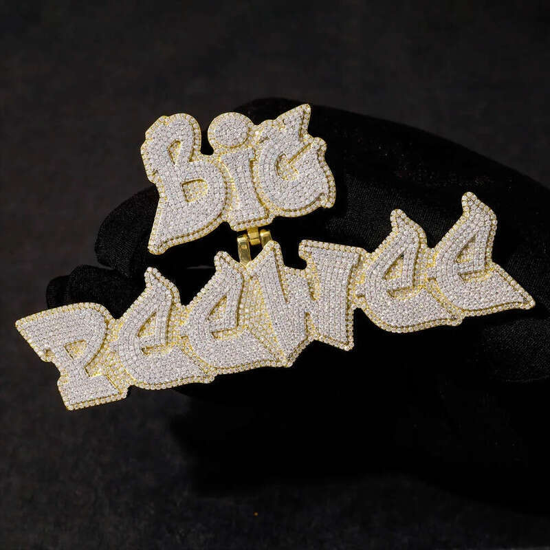Moissanite Chain Custom VVS moissanite sterling sier lab dia personalized name iced out jewelry