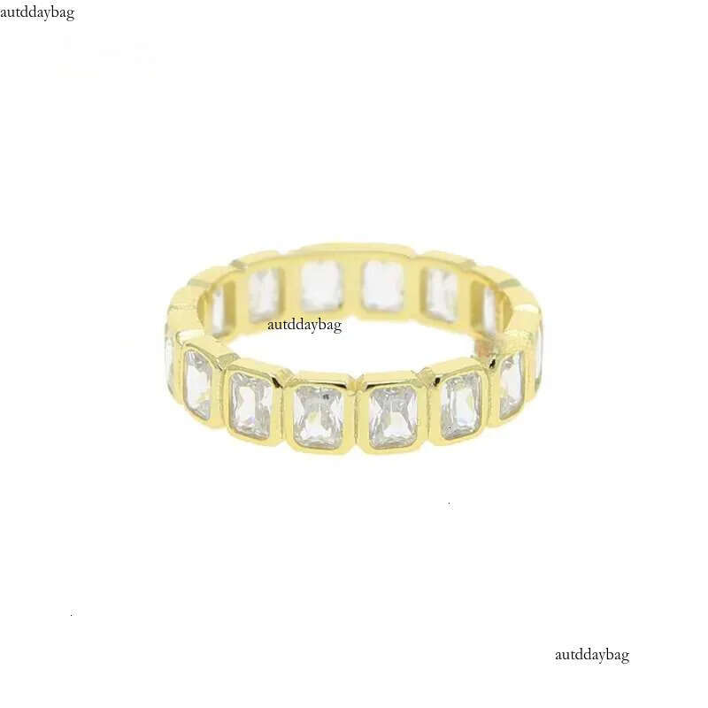 Luster Unique Wedding Eternity Band Sier 14k Gold Bezel Set 3x5mm Emerald Cut Moissanite Oval Ring for Women