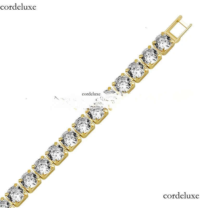 gold man iced out tennis bracelet chain vvs moissanite Sier Womens Bracelets Designer Copper White Dia Chains Bangles HipHop Jewelry ec